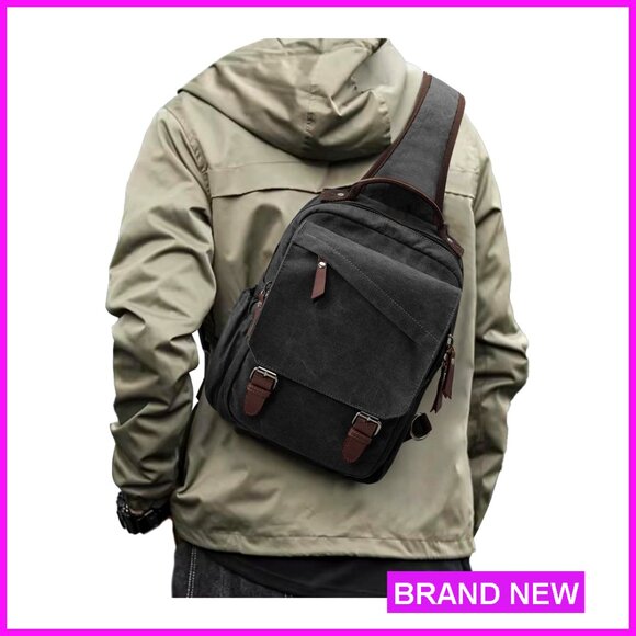 Other - Canvas Messenger Bag Crossbody Backpack 11 Pockets Laptop Compatible Unisex